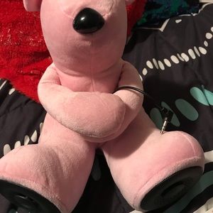 NWOT pink plush bear speaker